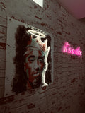Tupac Acrylic Art w/ Neon Accent