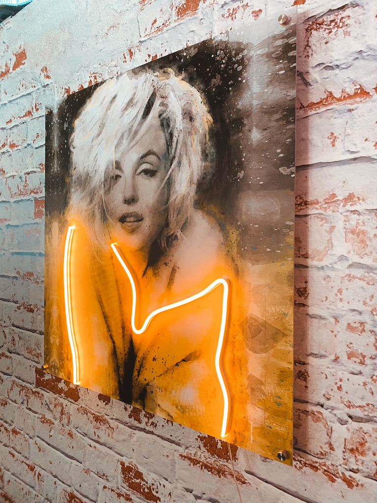 Marilyn Monroe Acrylic Art w/ Neon Accent