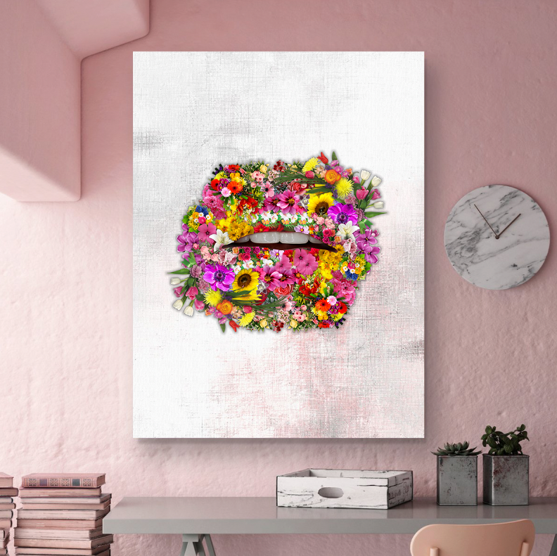 Tropical Lips - Modern Canvas Wall Art