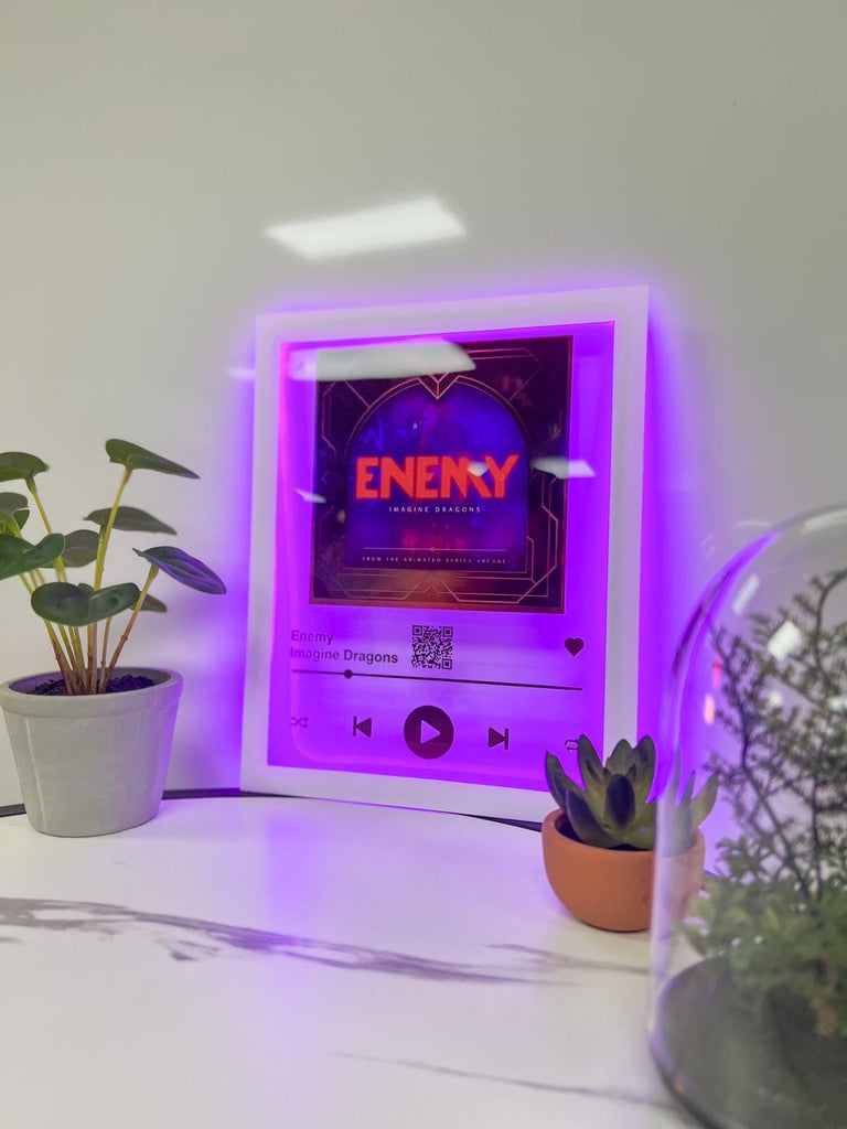 Custom Neon Acrylic Song  Plaque ( scan Spotify/YouTube)