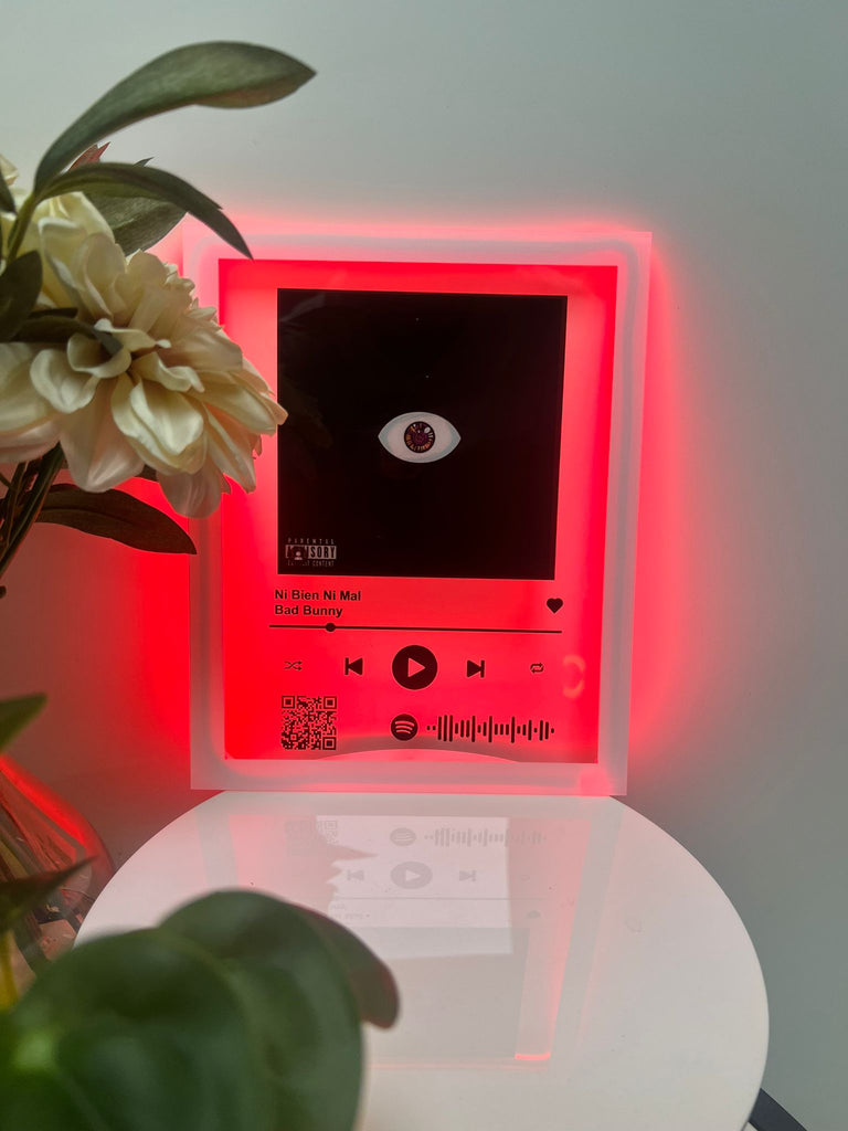 Custom Neon Acrylic Song Plaque with QR code