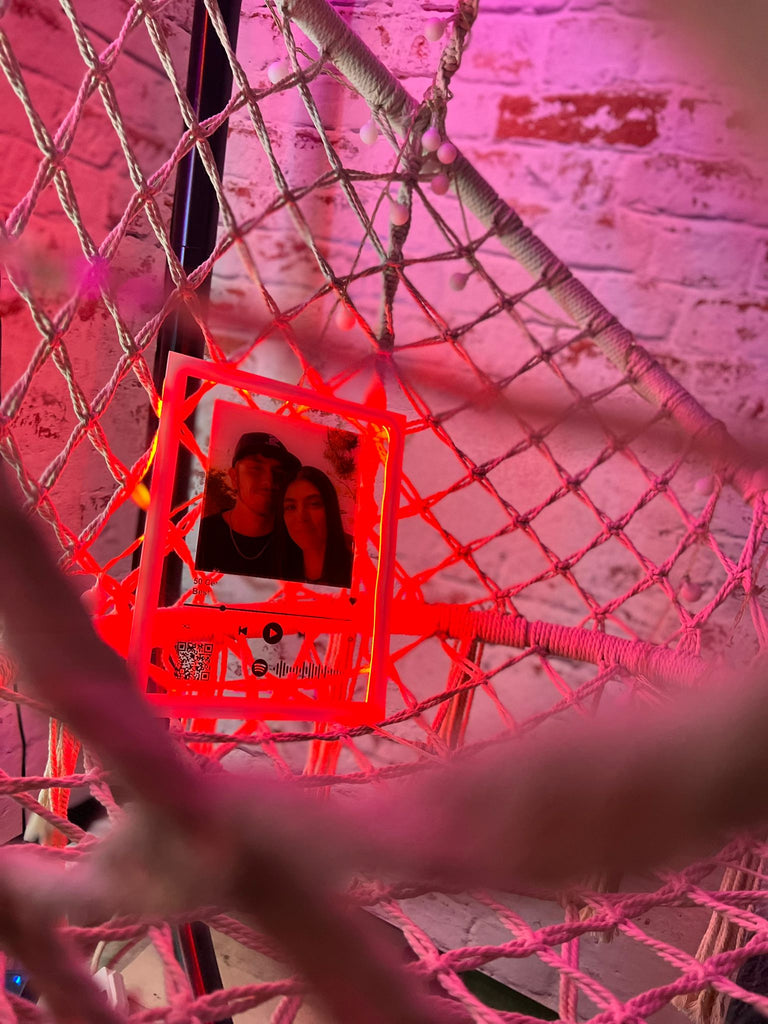 Custom Neon Acrylic Song Plaque with QR code