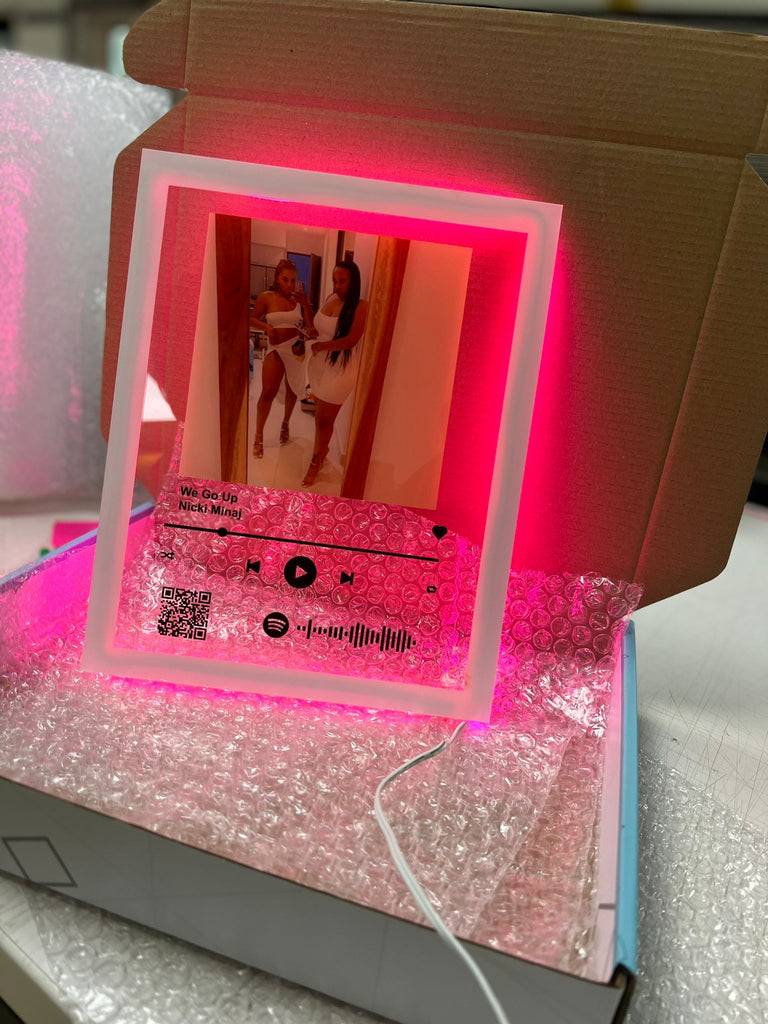Custom Neon Acrylic Song Plaque with QR code