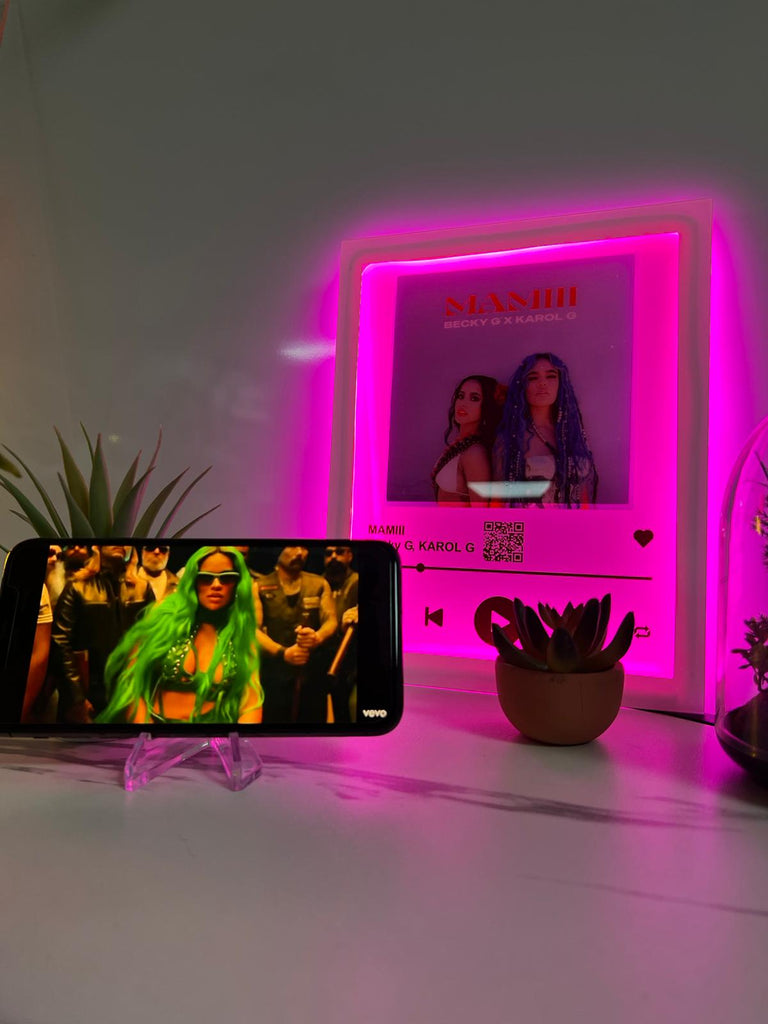 Custom Neon Acrylic Song  Plaque ( scan Spotify/YouTube)