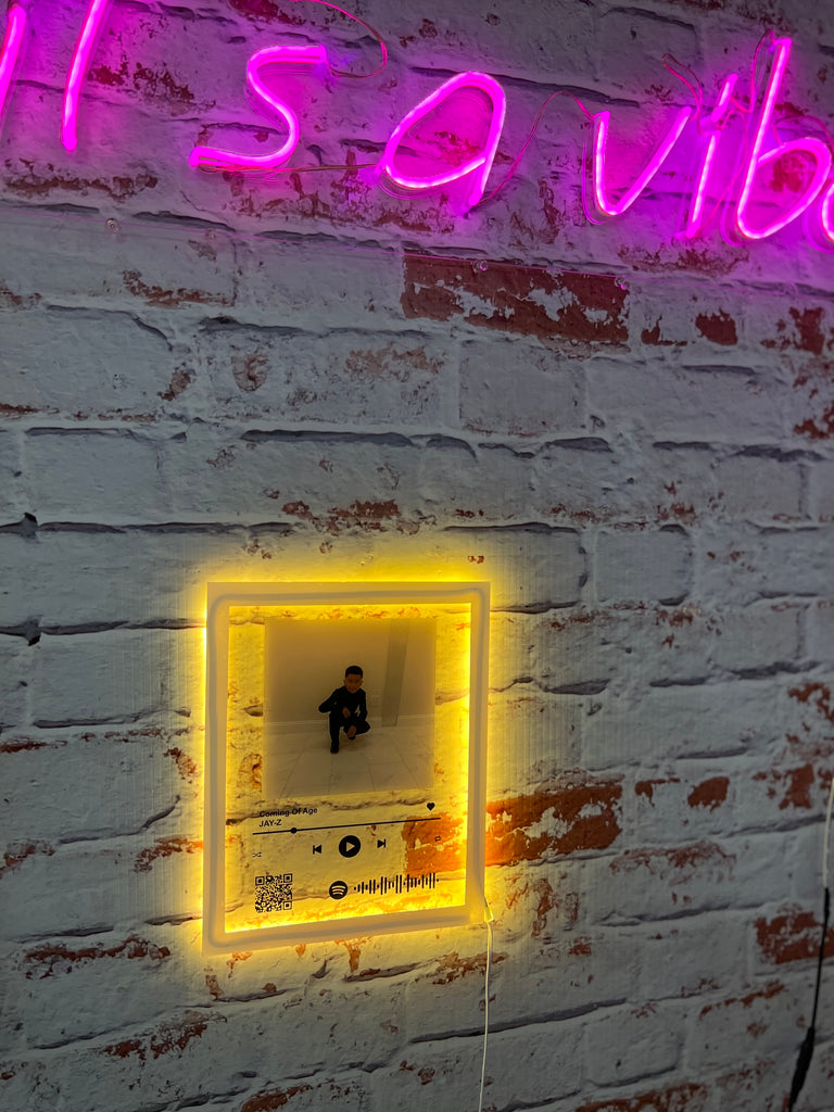 Custom Neon Acrylic Song  Plaque ( scan Spotify/YouTube)