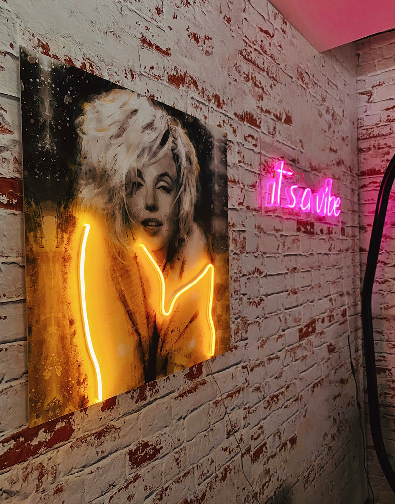 Marilyn Monroe Acrylic Art w/ Neon Accent