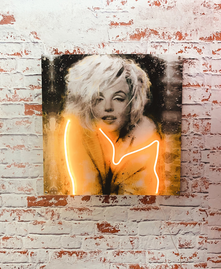 Marilyn Monroe Acrylic Art w/ Neon Accent